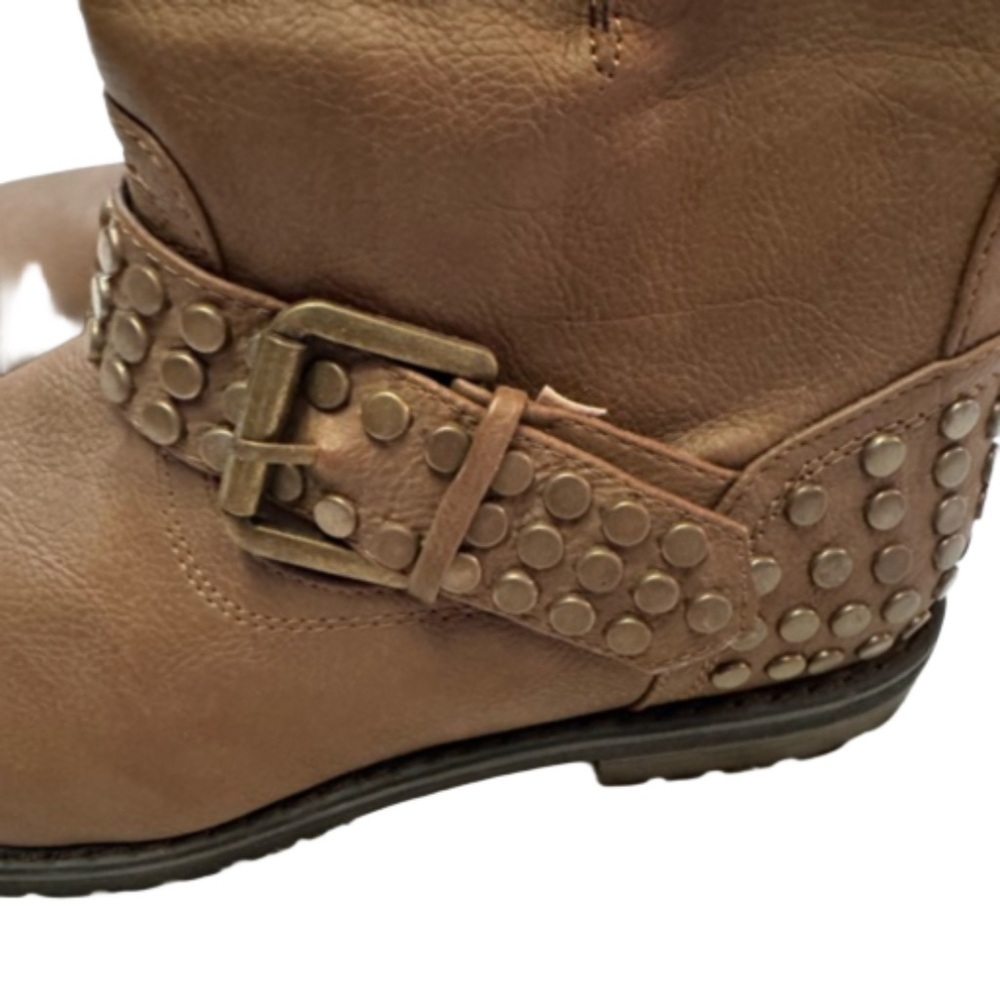 Charles Albert Brown boots Size 6.5 has studs and buckle detail side zip NEW - Picture 4 of 12